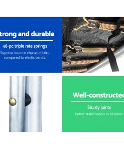 Everfit 8FT Trampoline Round Trampolines Kids Present Gift Enclosure Safety Net Pad Outdoor Multi-coloured