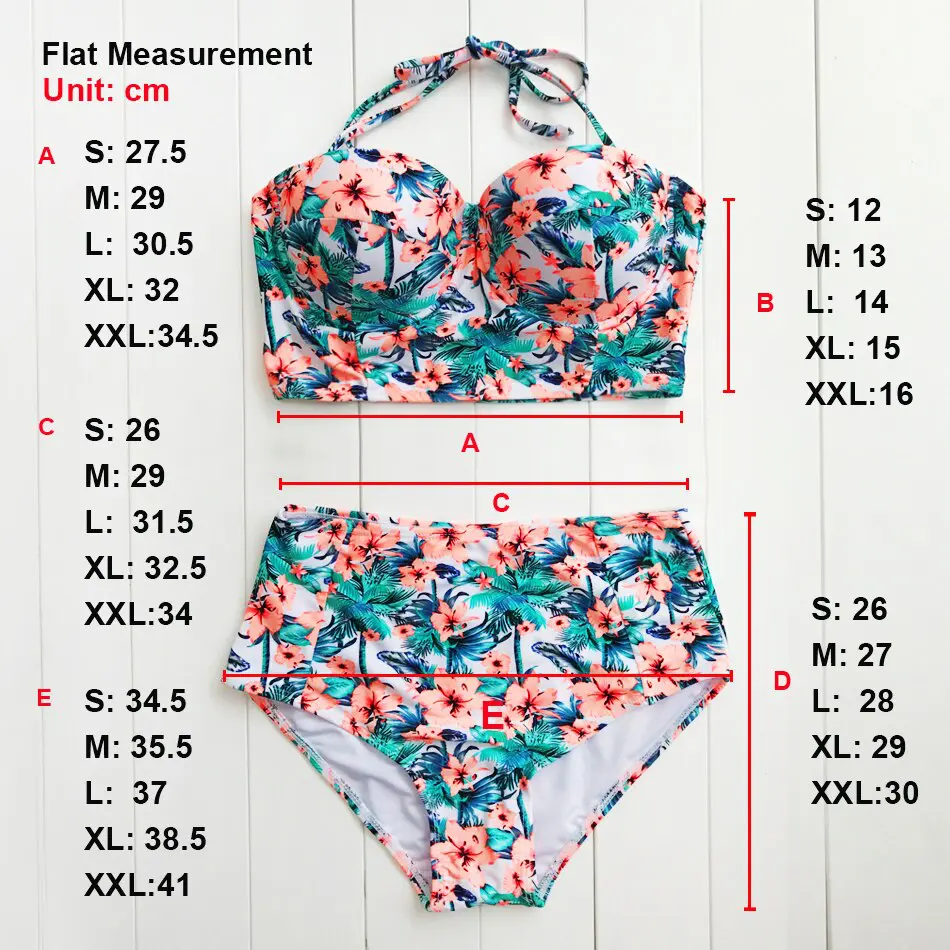 Women's Tropical Patterned Two Pieces Swimsuit Women's Tropical Patterned Two Pieces Swimsuit
