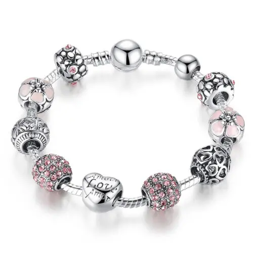 Women's Elegant Silver Beaded Bracelet