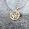 Women's Tree Of Life Crystal Round Pendant Necklace